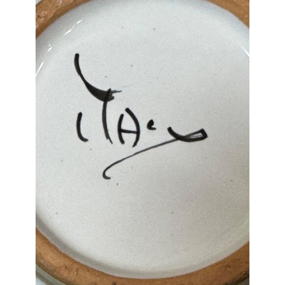 Handpainted Ceramic Large Cup Saucer Cappuccino Latte Soup Italy  Italy - Picture 9 of 10